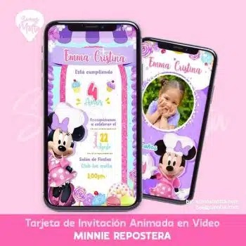 VIDEO INVITACIÓN MINNIE REPOSTERA DULCES