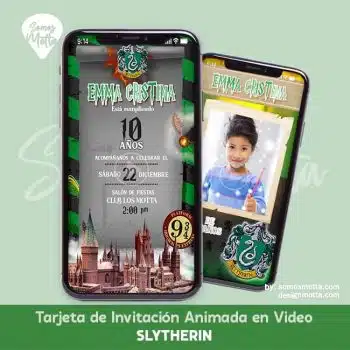 TARJETA INVITACIÓN DE SLYTHERIN HARRY POTTER