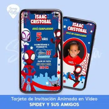 TARJETA DE INVITACIÓN SPIDEY Y SUS AMIGOS