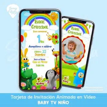 TARJETA INVITACIÓN BABY TV