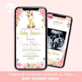 VIDEO INVITACIÓN BABY SHOWER JIRAFA