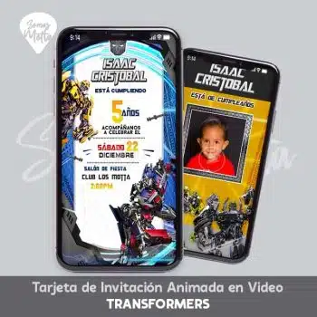 VIDEO INVITACIÓN DE TRANSFORMERS