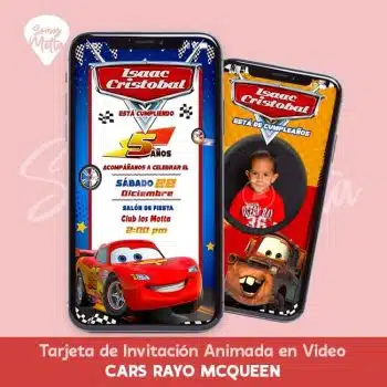 INVITACIÓN DE CARS RAYO MCQUEEN