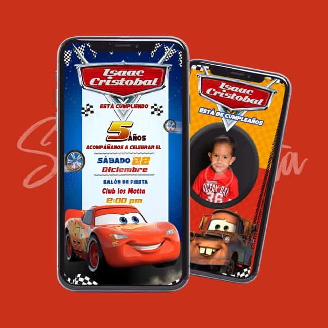 Video Invitación Rayo McQueen Cars Personalizada - ¡Lista Hoy!