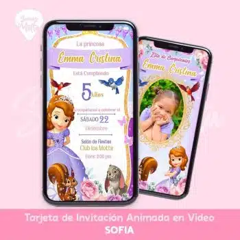 TARJETA DE INVITACIÓN PRINCESA SOFIA