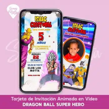 INVITACION DRAGON BALL SUPER HERO