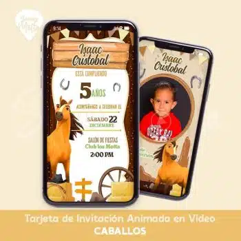 TARJETA DE INVITACIÓN CABALLOS SPIRIT