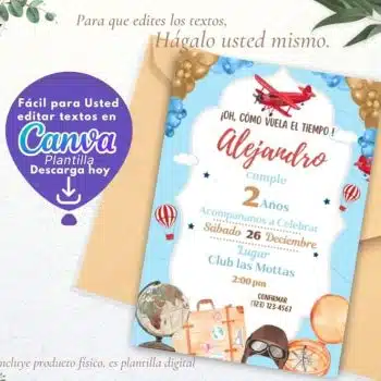 INVITACIÓN DE CUMPLEAÑOS AVIADOR