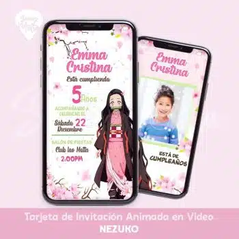 INVITACIÓN CUMPLEAÑOS NEZUKO DEMON SLAYER