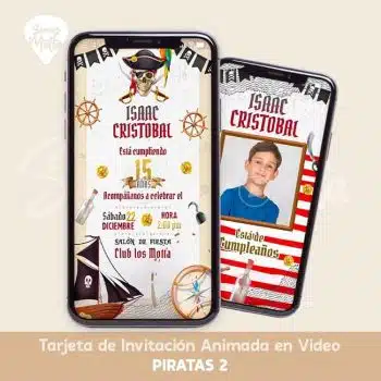 INVITACIÓN CUMPLEAÑOS PIRATAS Y TESOROS