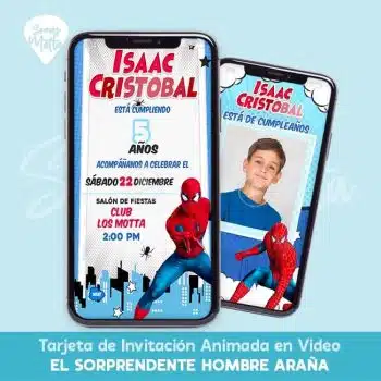 INVITACIÓN CUMPLEAÑOS HOMBRE ARAÑA