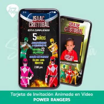 INVITACIÓN DE CUMPLEAÑOS POWER RANGERS