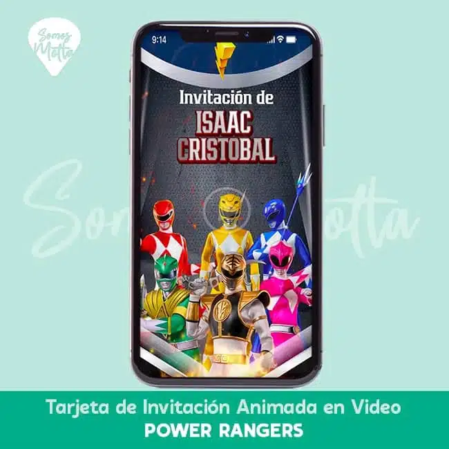 INVITACIÓN DE CUMPLEAÑOS POWER RANGERS