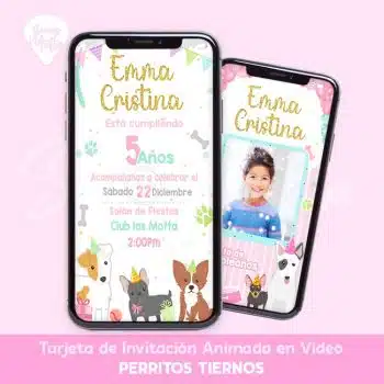 INVITACIÓN DE CUMPLEAÑOS PERROS MASCOTAS