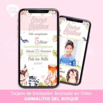 INVITACIÓN CUMPLEAÑOS ANIMALES DEL BOSQUE