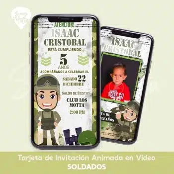 INVITACIÓN CUMPLEAÑOS SOLDADOS Y MILITARES