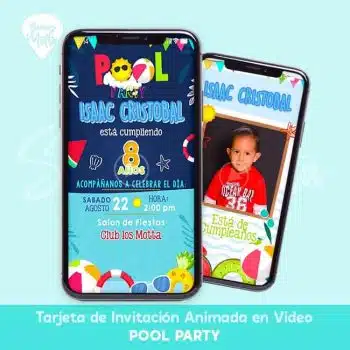 INVITACIÓN CUMPLEAÑOS POOL PARTY