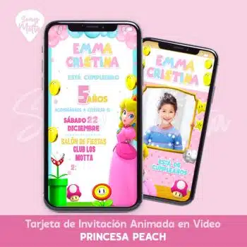 INVITACIÓN CUMPLEAÑOS PRINCESA PEACH