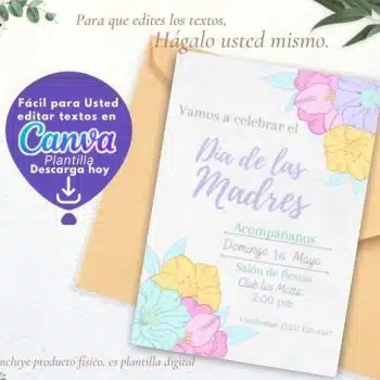 TARJETA EDITABLE CELEBRAR DÍA DE LAS MADRES