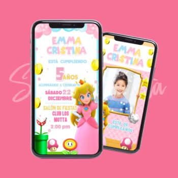 Video Invitación Cumpleaños Princesa Peach de Mario Bros