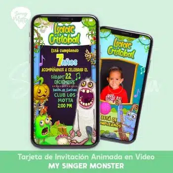 INVITACIÓN CUMPLEAÑOS MY SINGING MONSTERS