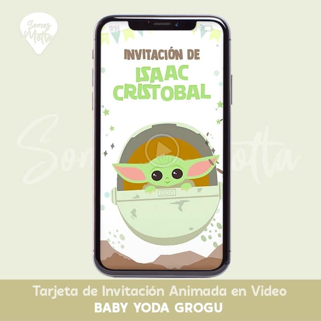 Video INVITACIÓN CUMPLEAÑOS NIÑOS BABY YODA GROGU