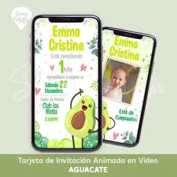 tarjeta INVITACIÓN CUMPLEAÑOS AGUACATE