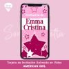 Videotarjeta INVITACIÓN personalizada CUMPLEAÑOS AMERICAN GIRL