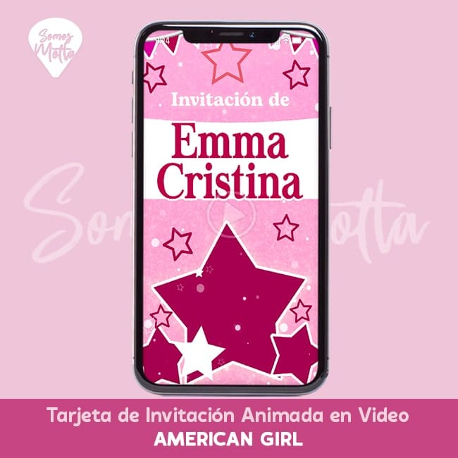Videotarjeta INVITACIÓN personalizada CUMPLEAÑOS AMERICAN GIRL