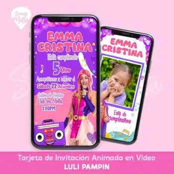 Video INVITACIÓN CUMPLEAÑOS LULI PAMPIN personalizada