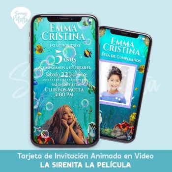 Video INVITACIÓN CUMPLEAÑOS LA SIRENITA 2023 Princesa Ariel la película personalizada con sus datos
