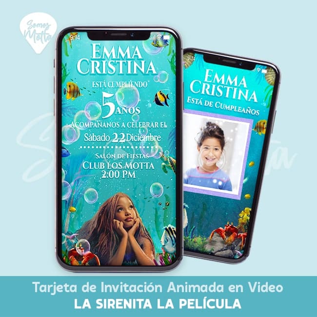 Video INVITACIÓN CUMPLEAÑOS LA SIRENITA 2023 Princesa Ariel la película personalizada con sus datos