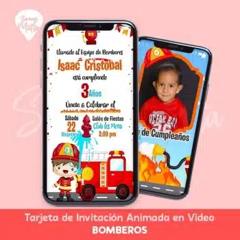 Servicio de personalización de video INVITACIÓN FIESTA CUMPLEAÑOS DE BOMBEROS