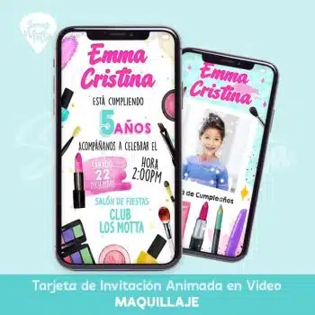 Servicio de personalización de video INVITACIÓN CUMPLEAÑOS MAQUILLAJE Y COSMÉTICOS