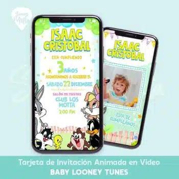 Servicio de personalización de INVITACIÓN CUMPLEAÑOS BABY LOONEY TUNES