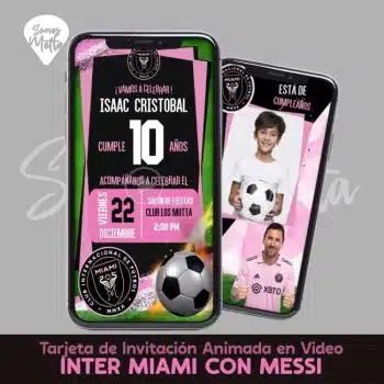 INVITACIÓN CUMPLEAÑOS MESSI FUTBOL INTER MIAMI