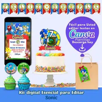 KIT CUMPLEAÑOS SONIC EDITABLE