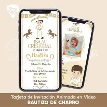 INVITACIÓN PARA BAUTIZO DE CHARRO