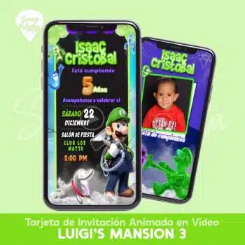 INVITACIÓN DE CUMPLEAÑOS LUIGI'S MANSION 3