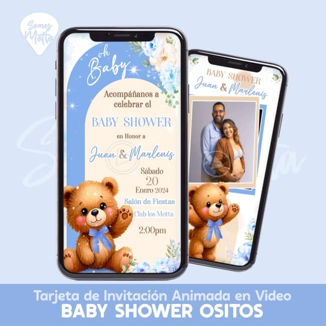 INVITACIÓN BABY SHOWER DE OSITO