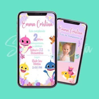Video Invitación Baby Shark Niña Personalizada - ¡Lista para Enviar!