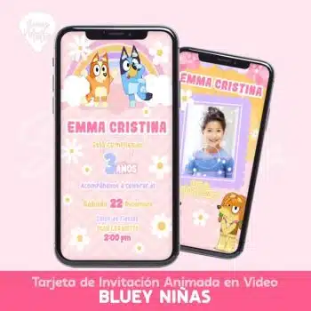 VIDEO INVITACIÓN BLUEY PARA NIÑA