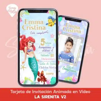 INVITACIÓN DIGITAL ANIMADA DE LA SIRENITA