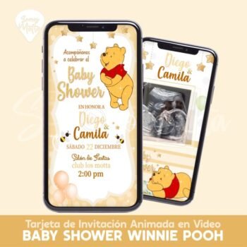 Invitación Digital Winnie Pooh Baby Shower