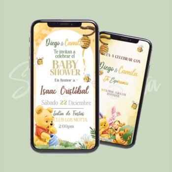 Invitación Animada Baby Shower de Winnie Pooh 🍯 | Diseño Personalizado