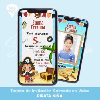 Video Invitación de Pirata para Niña