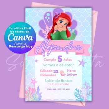 Invitación de La Sirenita Bebé para Editar