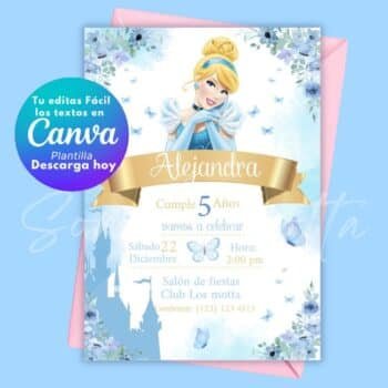 Invitación de la Princesa Cenicienta para Editar