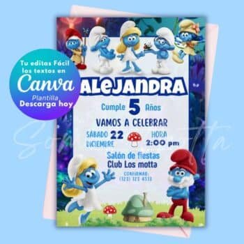 Invitación los Pitufos para Editar