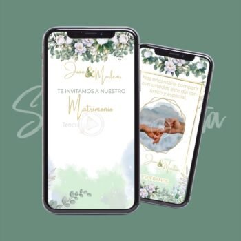 Video Invitación Bodas con Flores Blancas